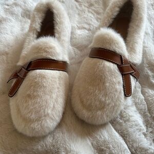 Fur loafers